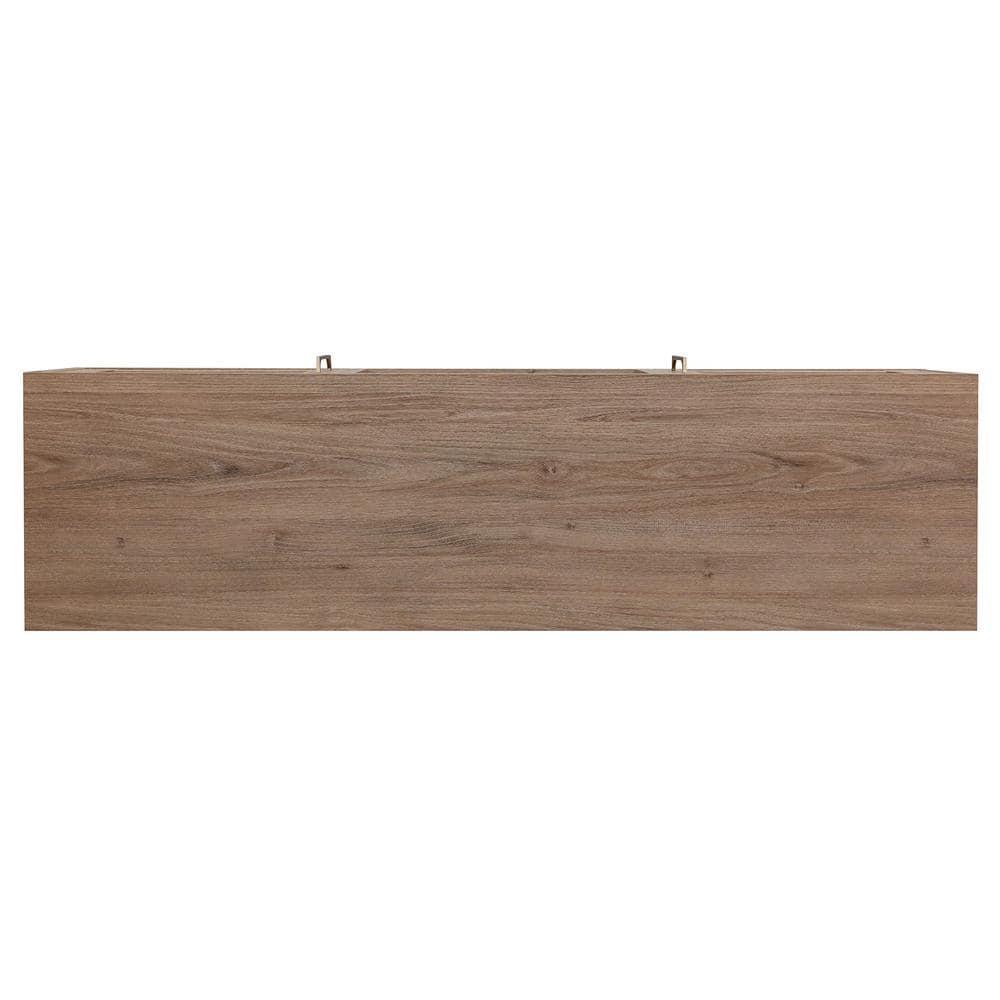 Evelyn&Zoe Quincy Rectangular TV Stand with Crystal Fireplace for TV's up to 65", Antiqued Gray Oak