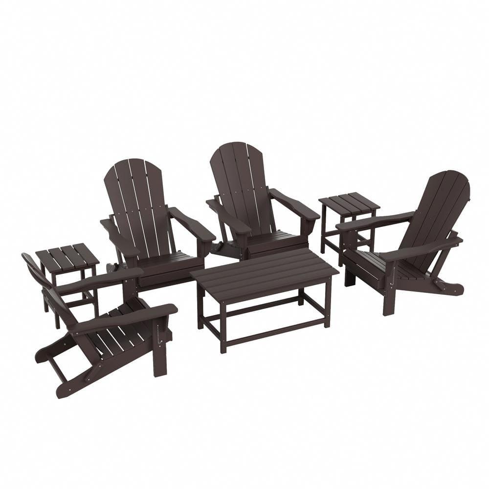 Polytrends  Laguna Hdpe All Weather Outdoor Patio Coffee And Side Tables (3-Piece Set) Dark Brown