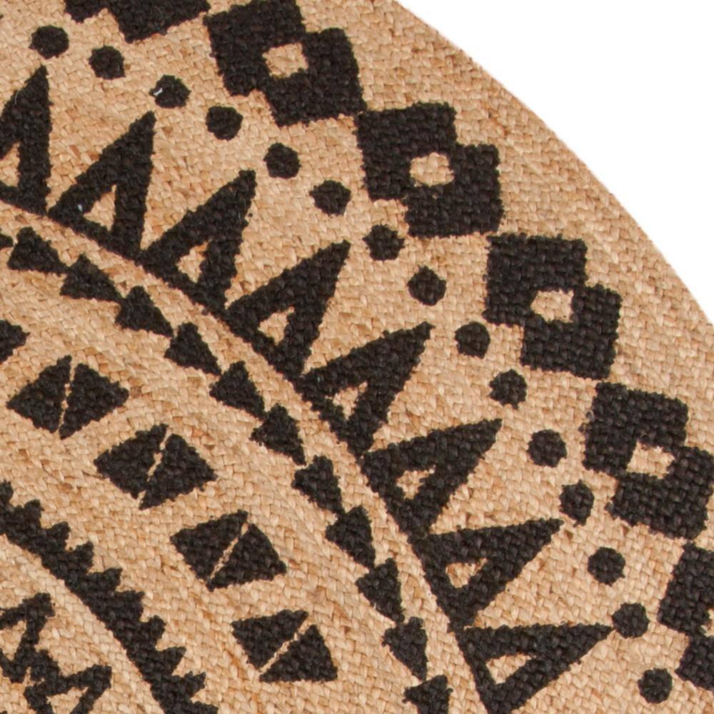 Natural Fiber NF802 Hand Woven Indoor Area Rug - Black/Natural - 7' Round - Safavieh
