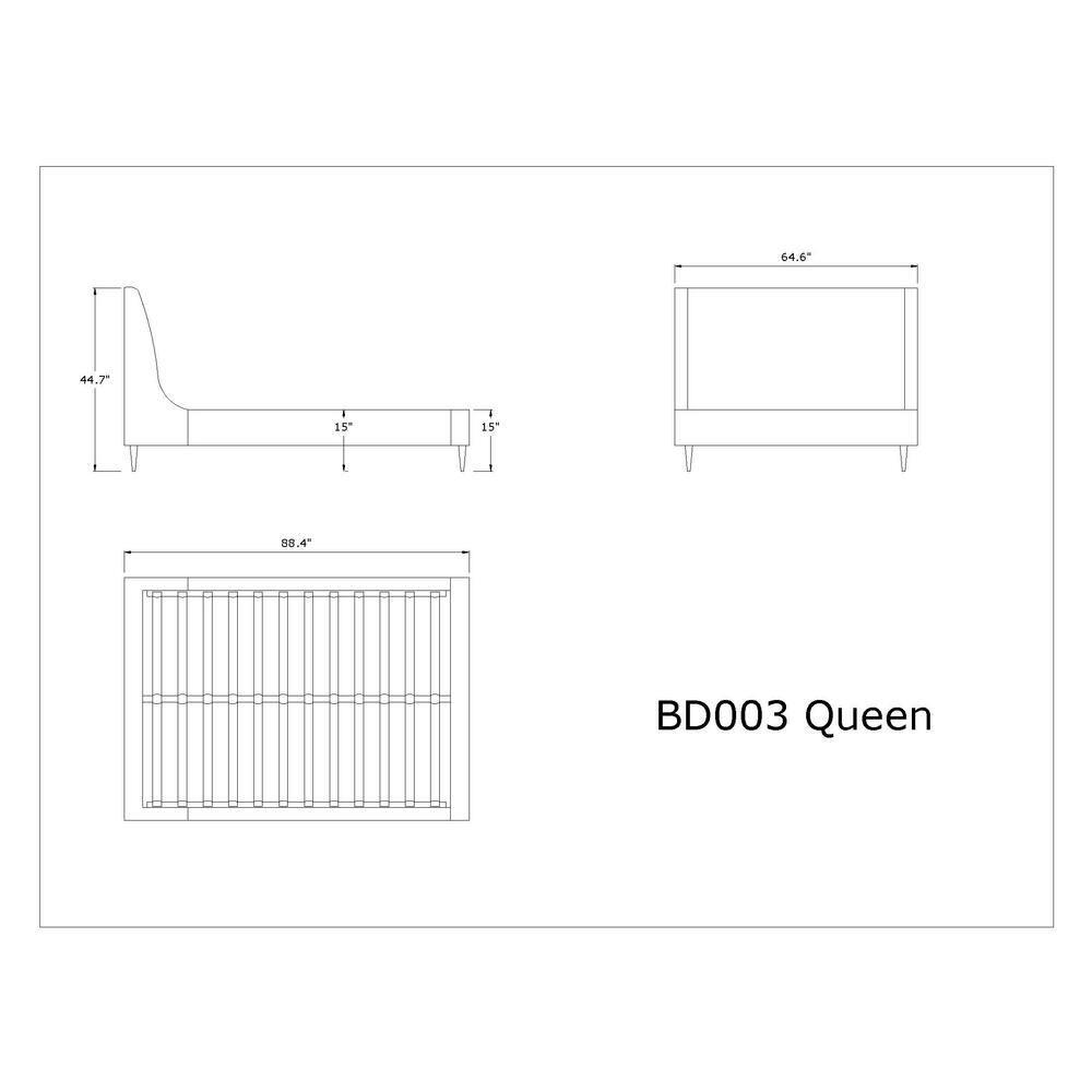 Queen Heather Upholstered Bed - Manhattan Comfort