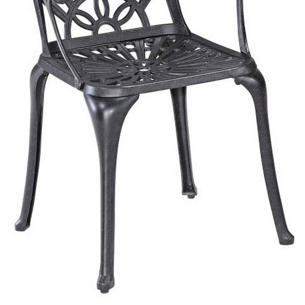 Homestyles Grenada Aluminum Outdoor Chair Pair in Charcoal