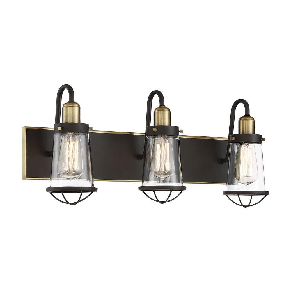 Savoy House Lansing 3 - Light Vanity in  English Bronze/Warm Brass