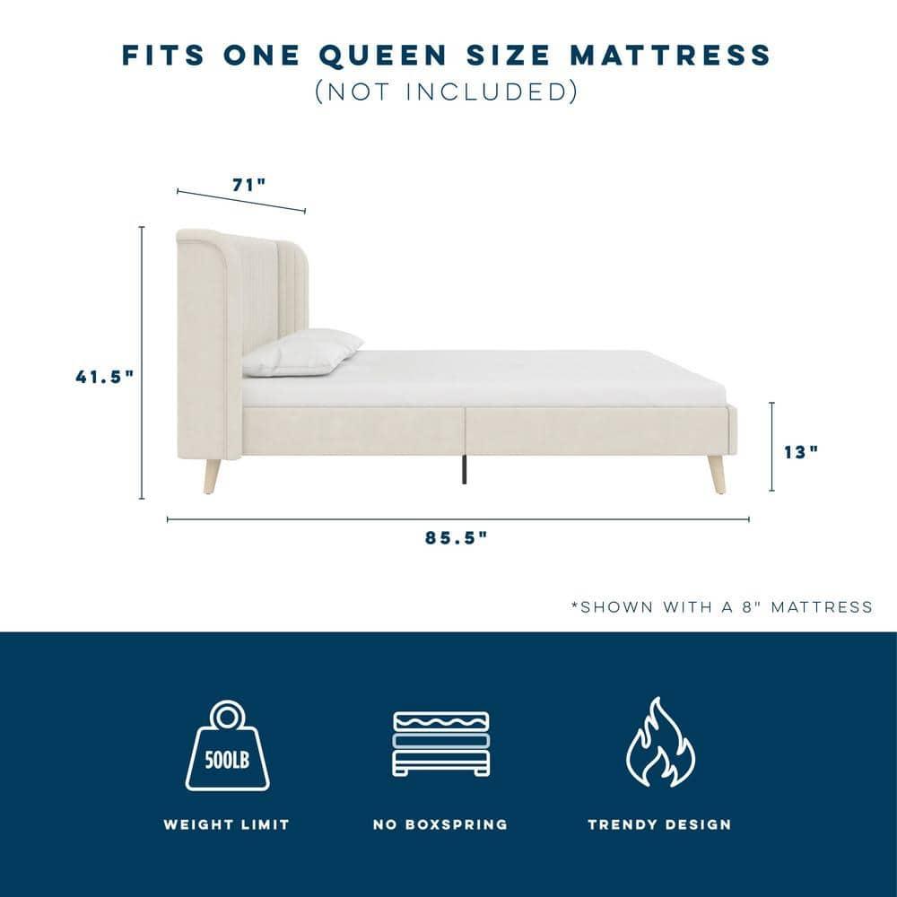 Holly Queen Size Upholstered Platform Bed