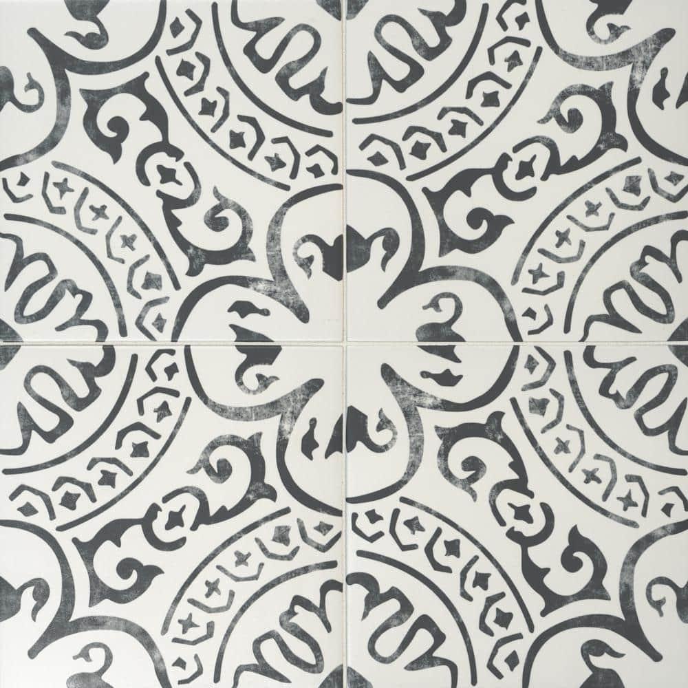 Amara 8" x 8" Encaustic Look Matte Porcelain Floor & Wall Tile