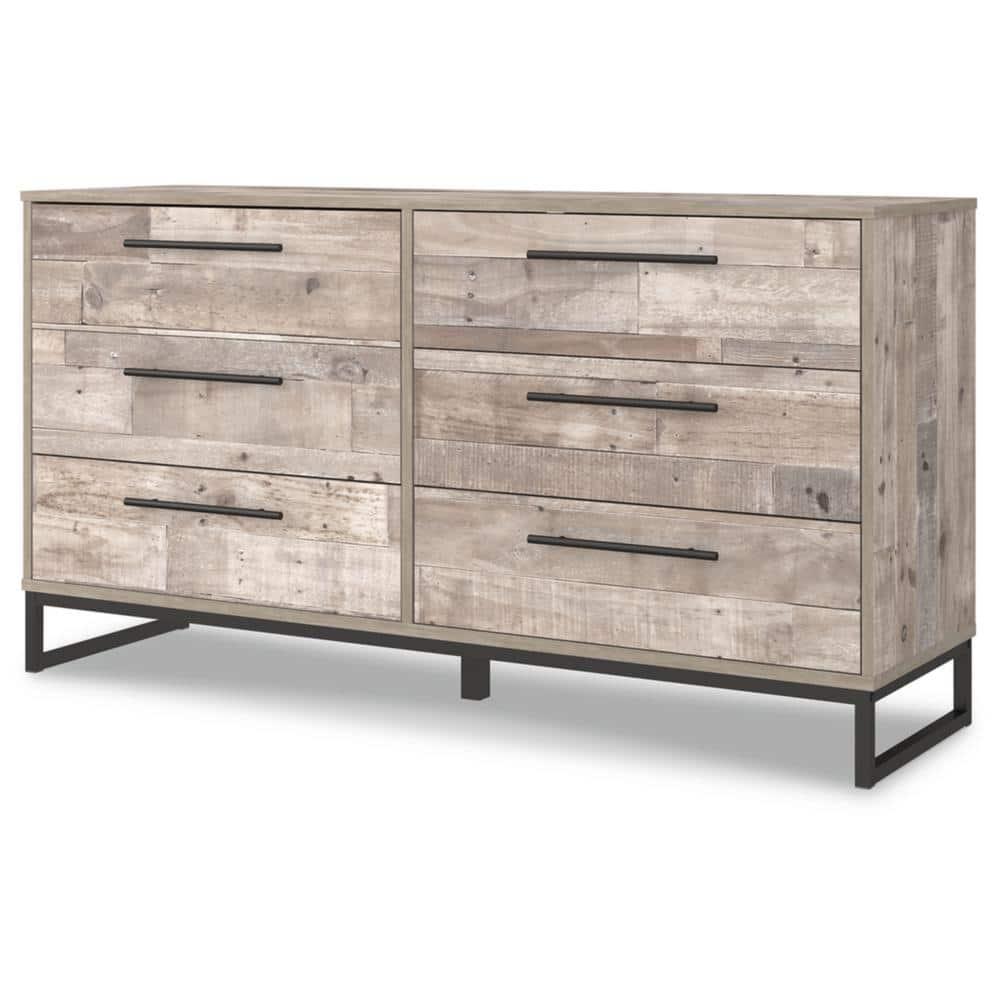 Signature Design by Ashley Casual Neilsville 6 Drawer Dresser, Whitewash