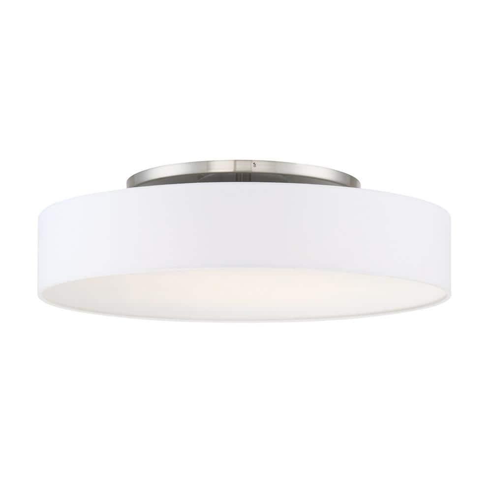 WAC Lighting Manhattan 26" LED 2700K Contemporary Aluminum Flush Mount in Nickel