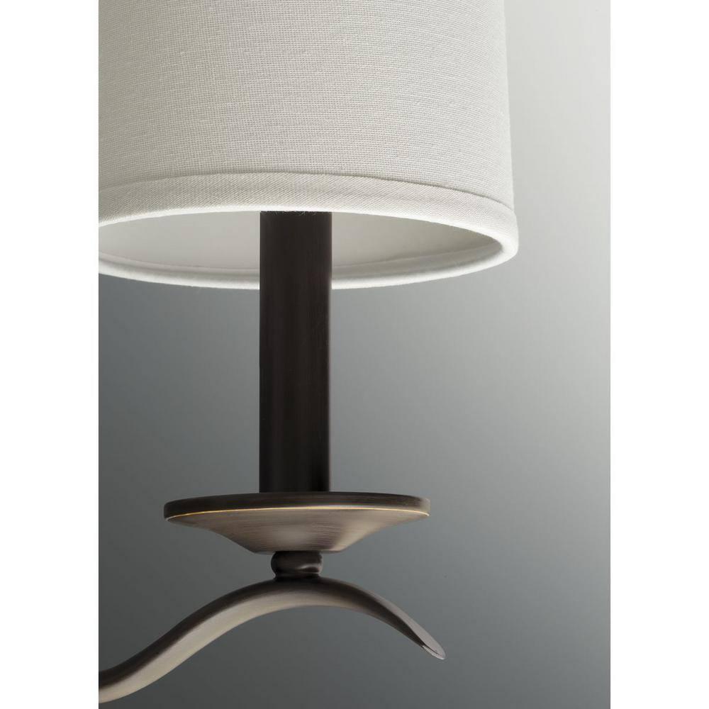 Progress Lighting Inspire 9-Light Two-Tier Chandelier, Brushed Nickel, Off-White Linen Shades