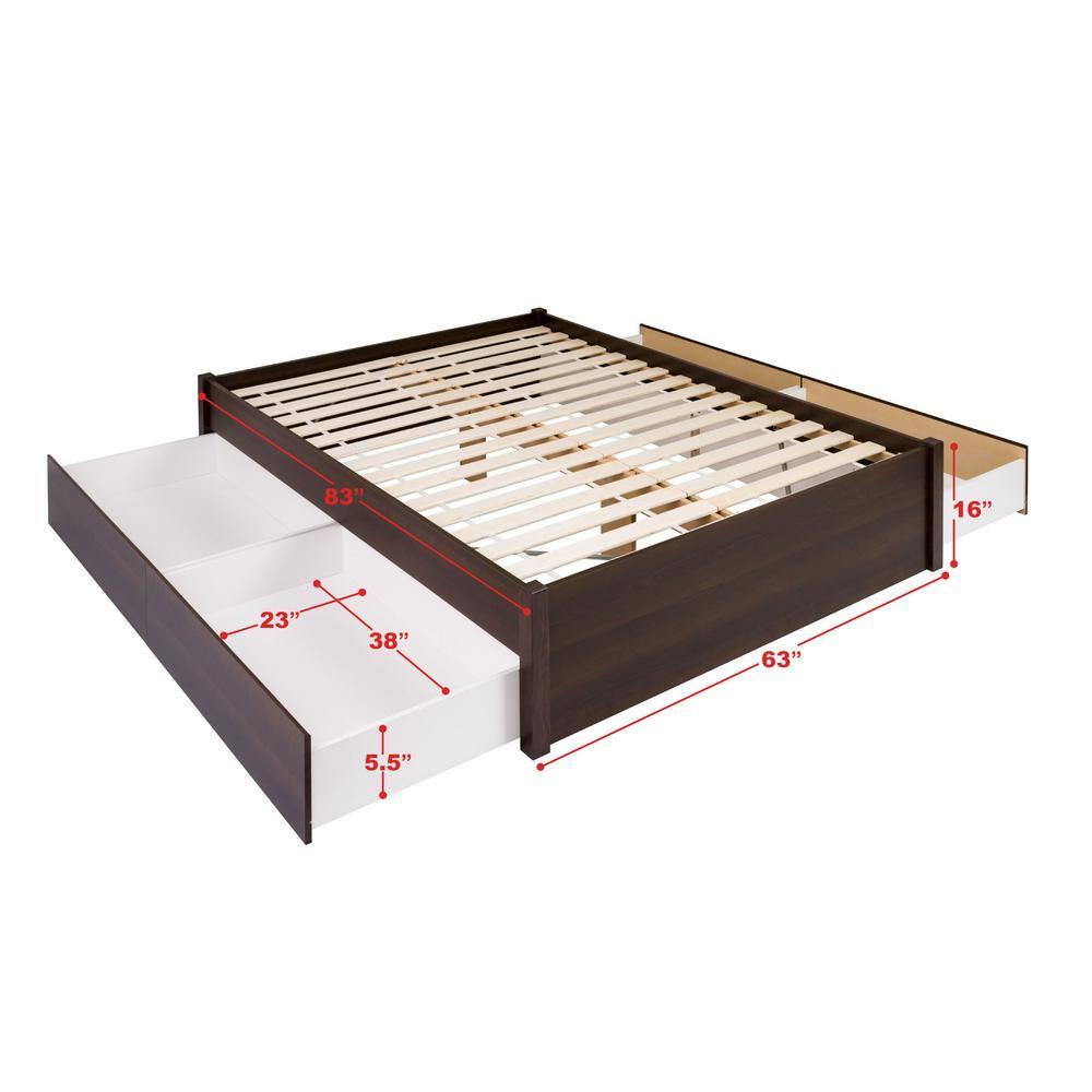 Select 4 - Post Platform Bed with 4 Drawers - Prepac