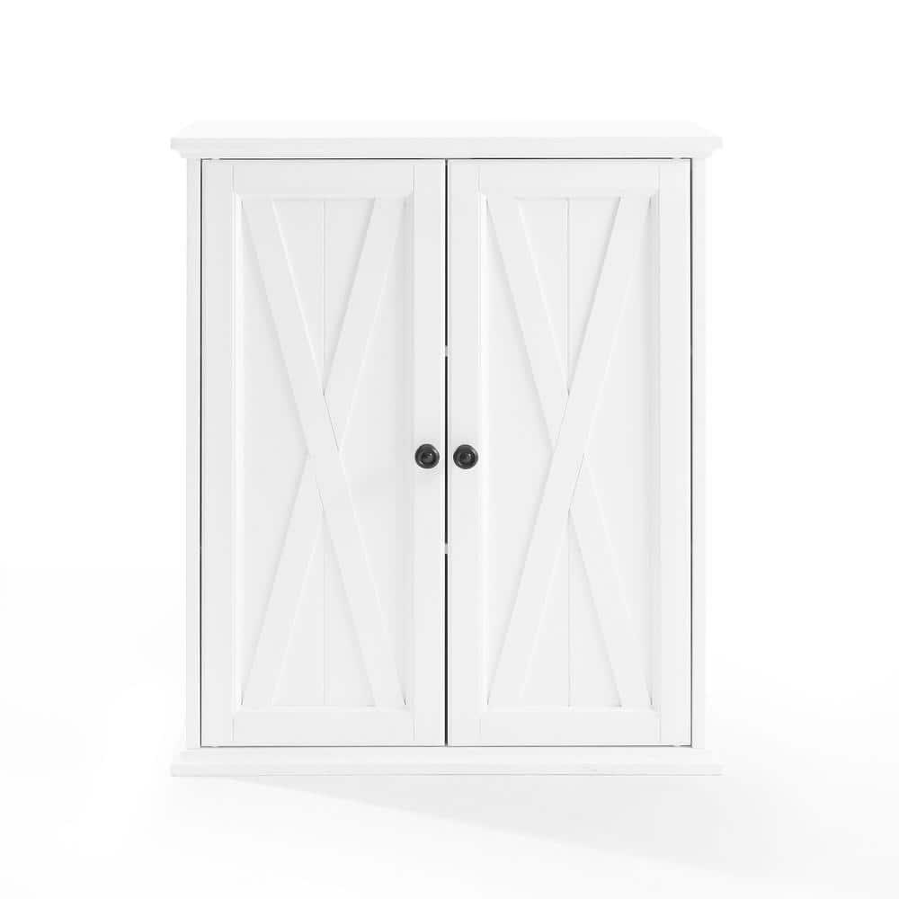 Crosley Clifton Stackable Pantry White: Farmhouse Style, Wood Veneer, Adjustable Shelves, Anti-Tip Hardware