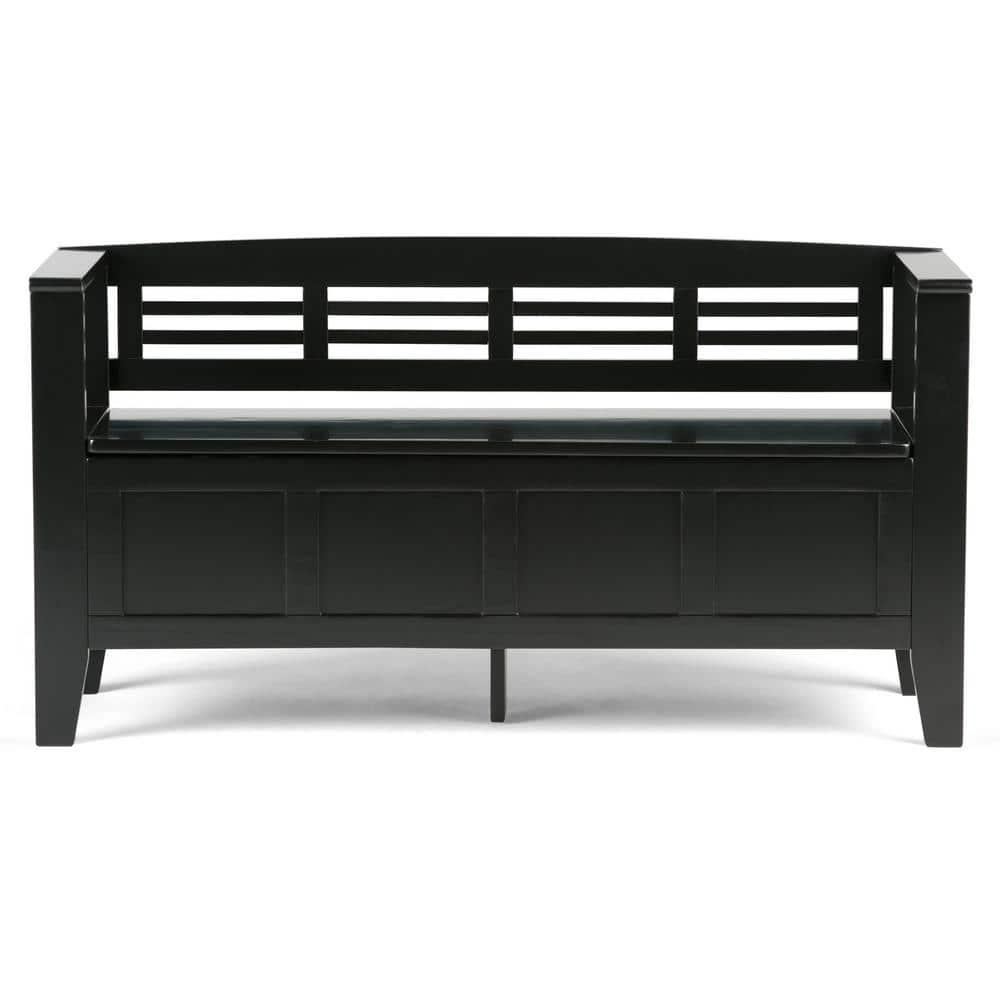 Simpli Home Adams Solid Wood Entryway Lift Top Storage Bench