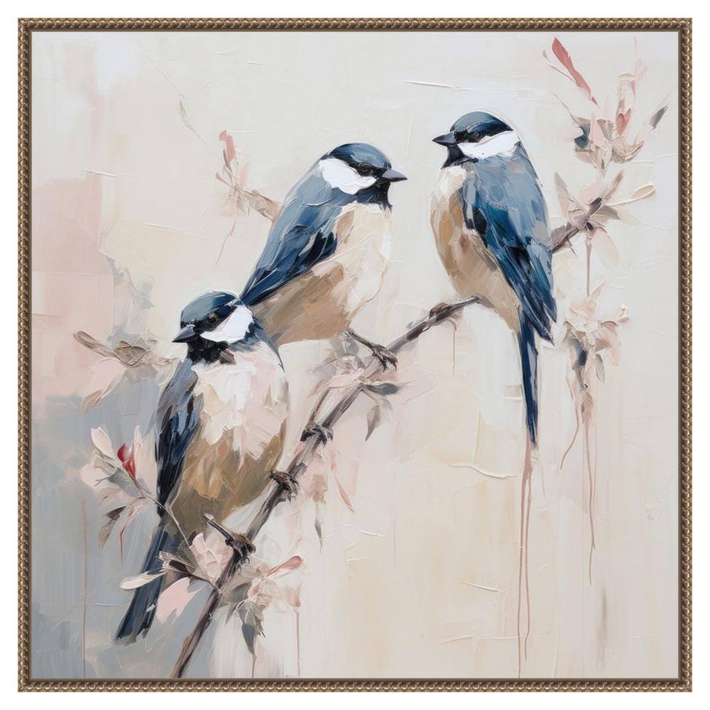 Amanti Art 30"x30" Elegant Bird Silhouettes I by Lazar Studio Framed Canvas Wall Art Print