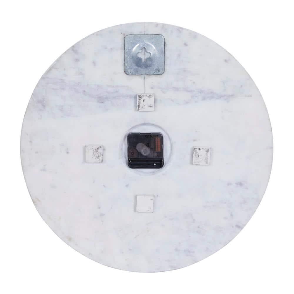 CosmoLiving by Cosmopolitan Marble Decorative Wall Clock with Gold Metal Accents