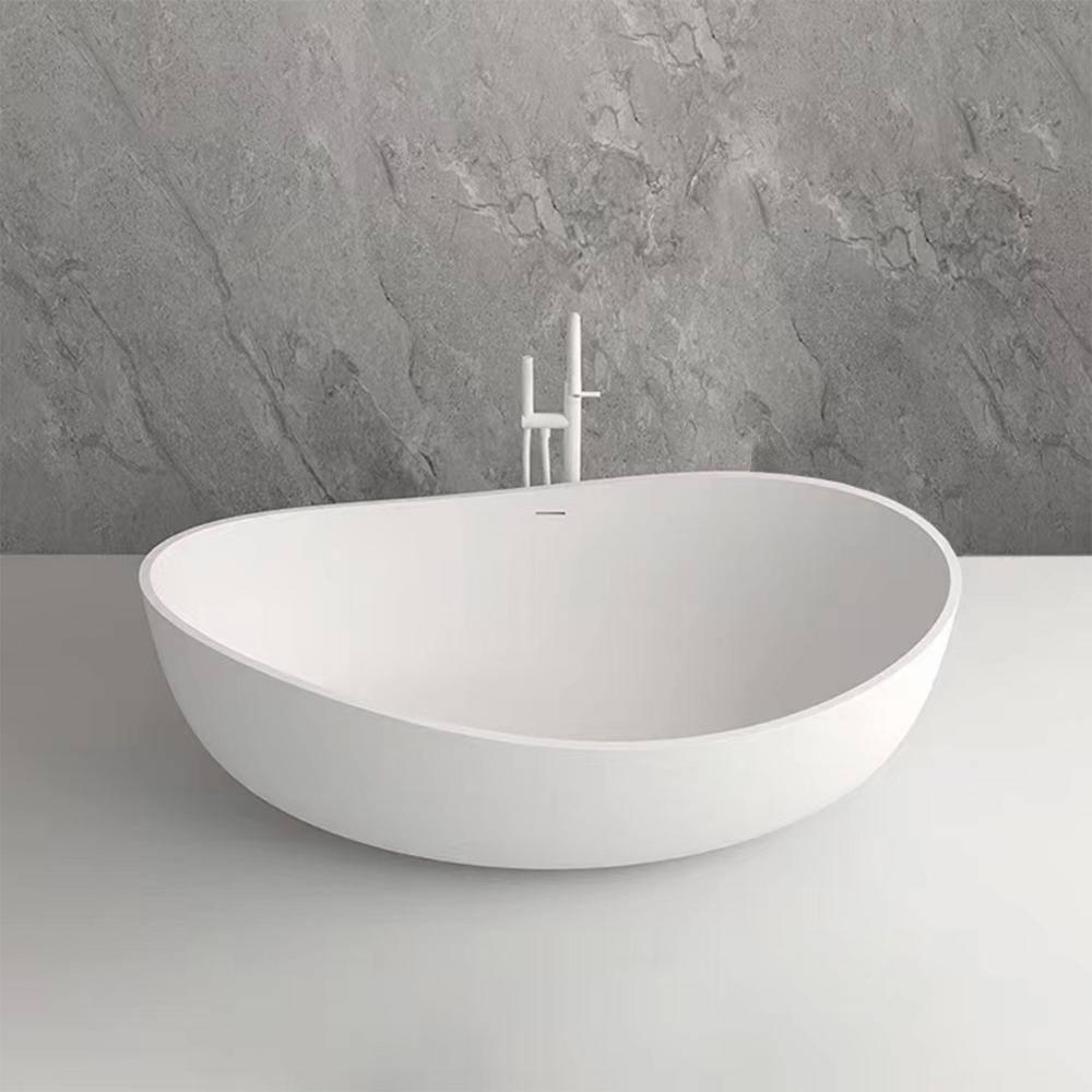 Vanity Art 63" x 37" Freestanding Soaking Stone Bathtub VA6918-ML