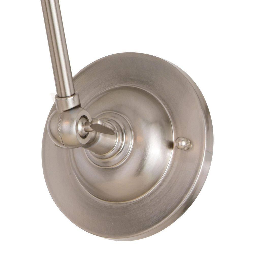 Alexis 6 in W Satin Nickel and Matte White Adjustable Swing Arm Wall Lamp with Metal Shade
