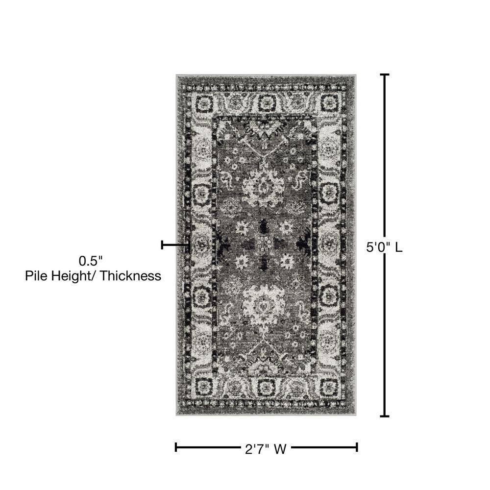 Vintage Hamadan VTH214 Power Loomed Indoor Accent Rug - Grey/Black - 2'7"x5' - Safavieh.