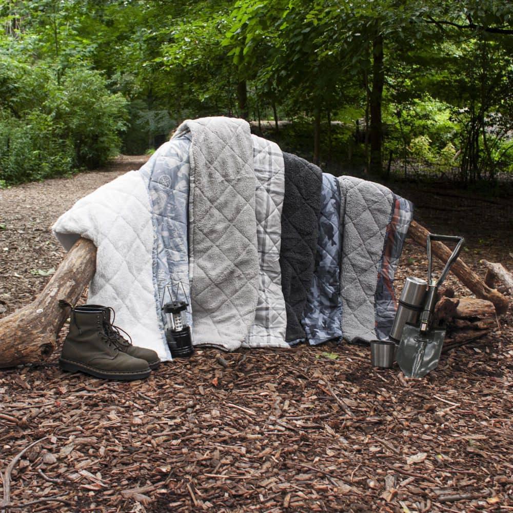 Coleman Coleman Reversible Water Resistant Nylon and Sherpa Diamond Quilted Indoor/Outdoor Throw/Picnic Blanket