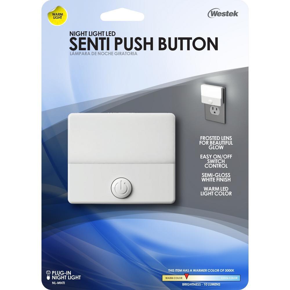 Westek NL-MNTI Senti Push Button Night Light, White, 1-Pack