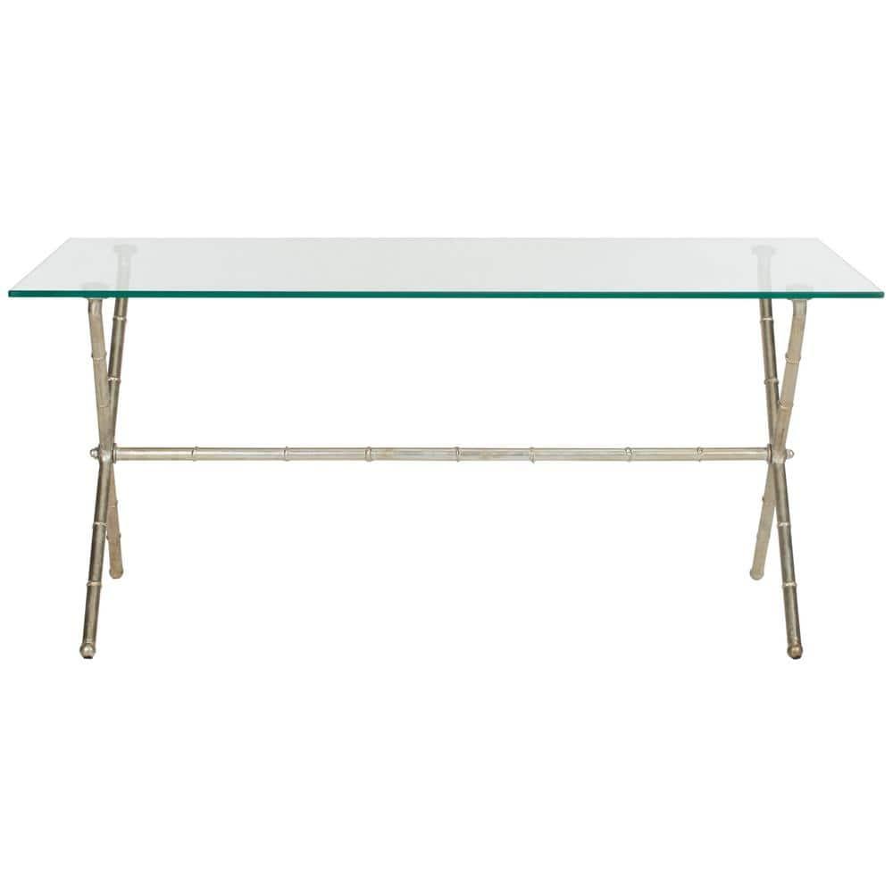 Brogen Coffee Table - Silver/Clear Glass - Safavieh