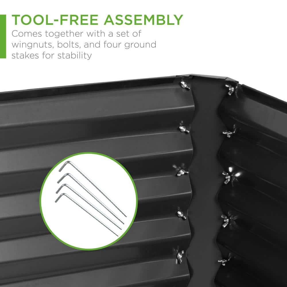 Arlmont & Co. Rosonda 8x4x2ft Outdoor Metal Raised Garden Bed, Planter Box for Vegetables, Flowers, Herbs