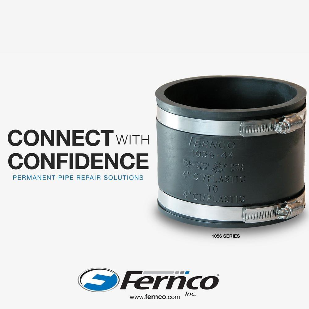 Fernco 3-Inch Black PVC Flexible Coupling with Stainless Steel Clamps