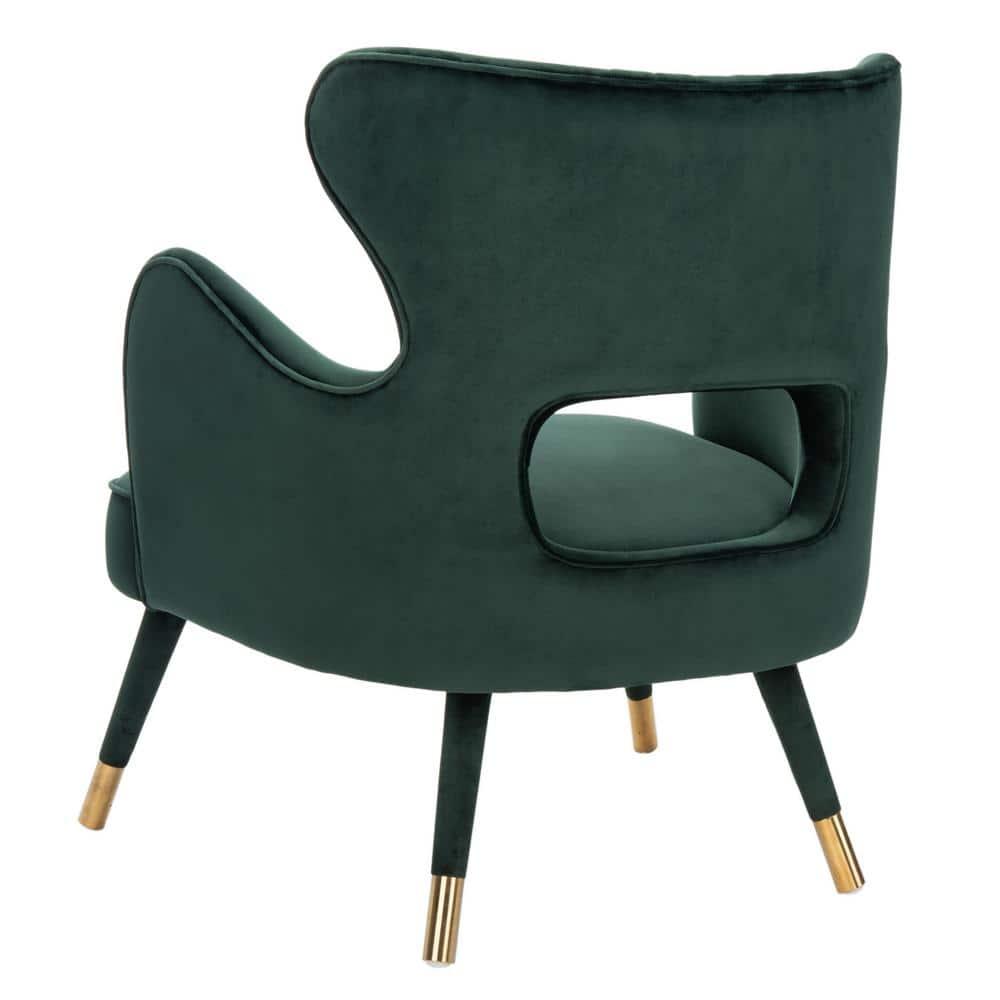 Blair Wingback Accent Chair - ACH4504 - Forest Green/Gold - Safavieh