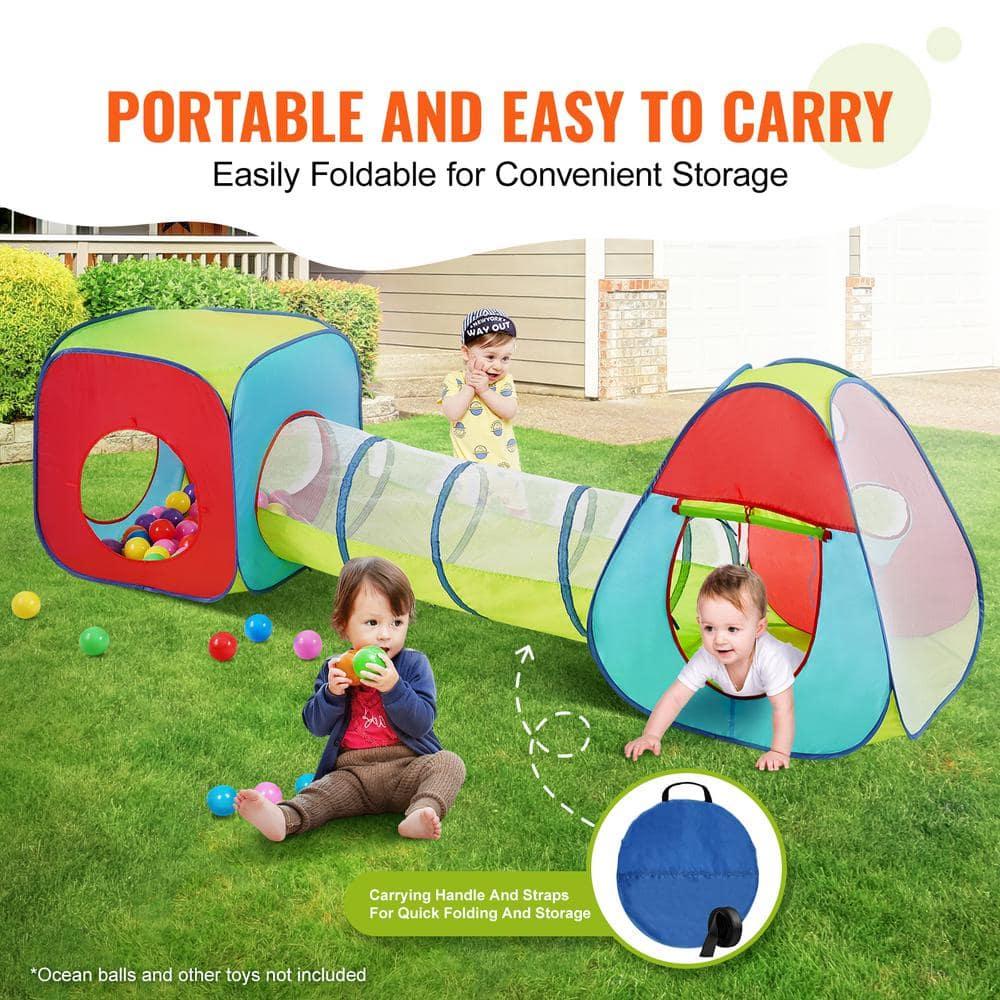 3 in 1 Kids Play Tent with Tunnel, Multi Color