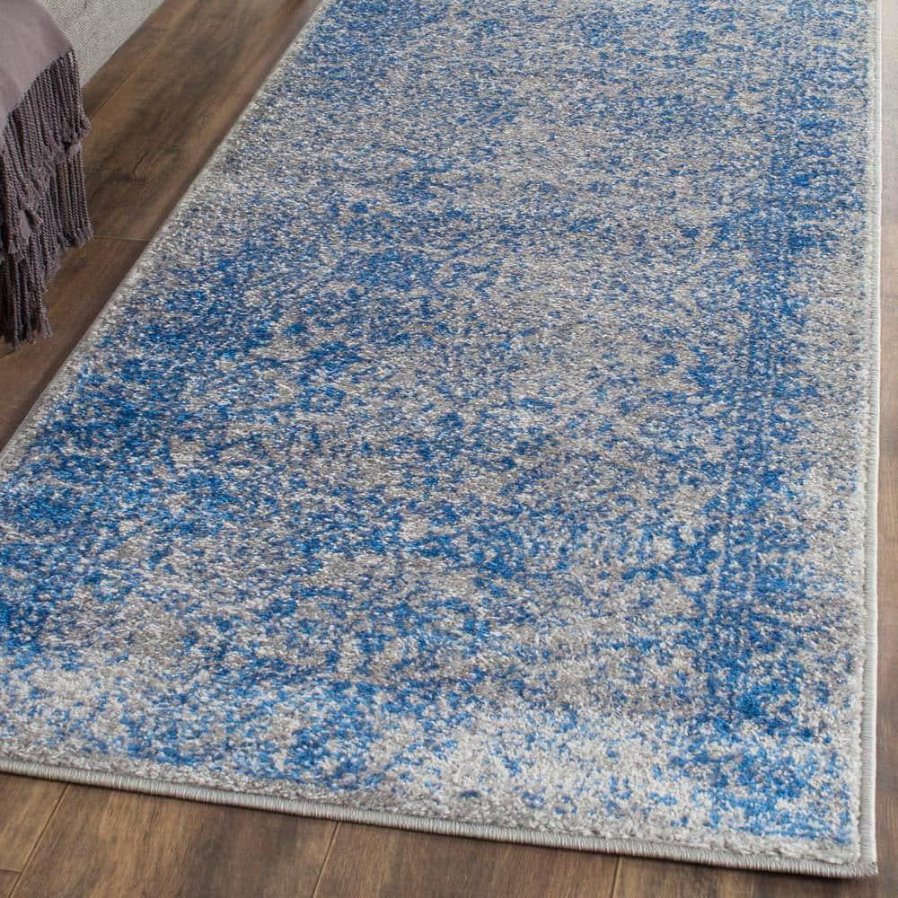 Adirondack ADR109 Machine Made Indoor Runner - Grey/Blue - 2'-6"x18' - Safavieh