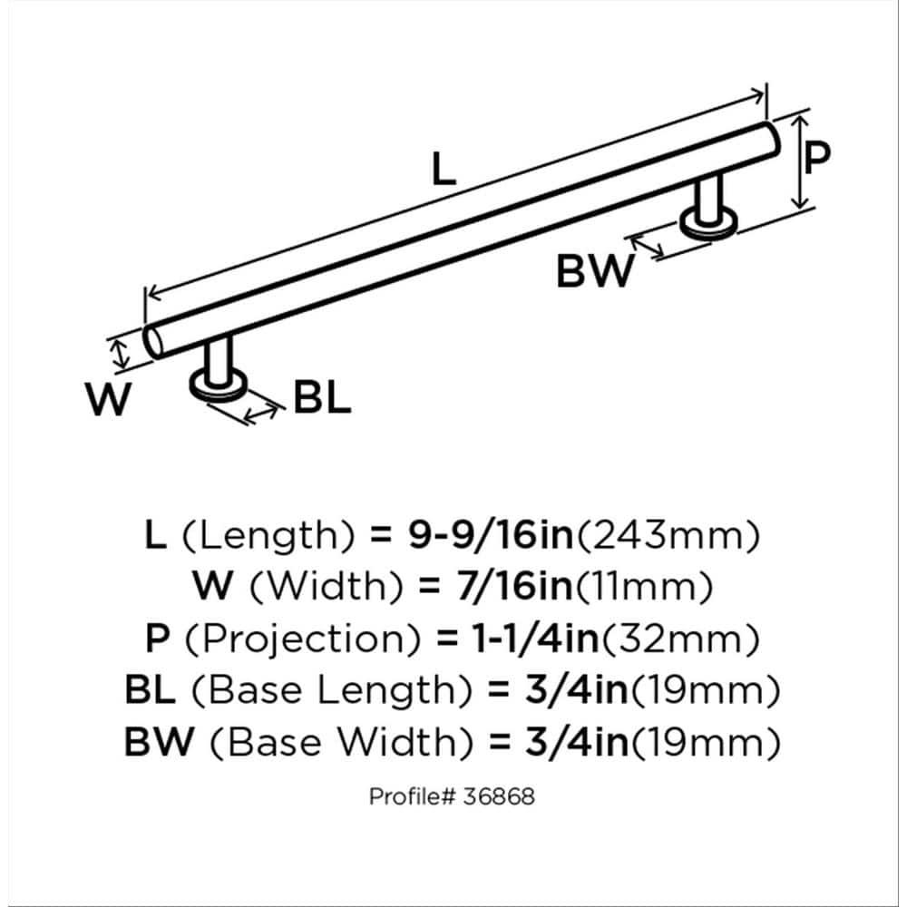 Amerock Radius 7-9/16 inch (192mm) Center-to-Center Polished Chrome Cabinet Pull