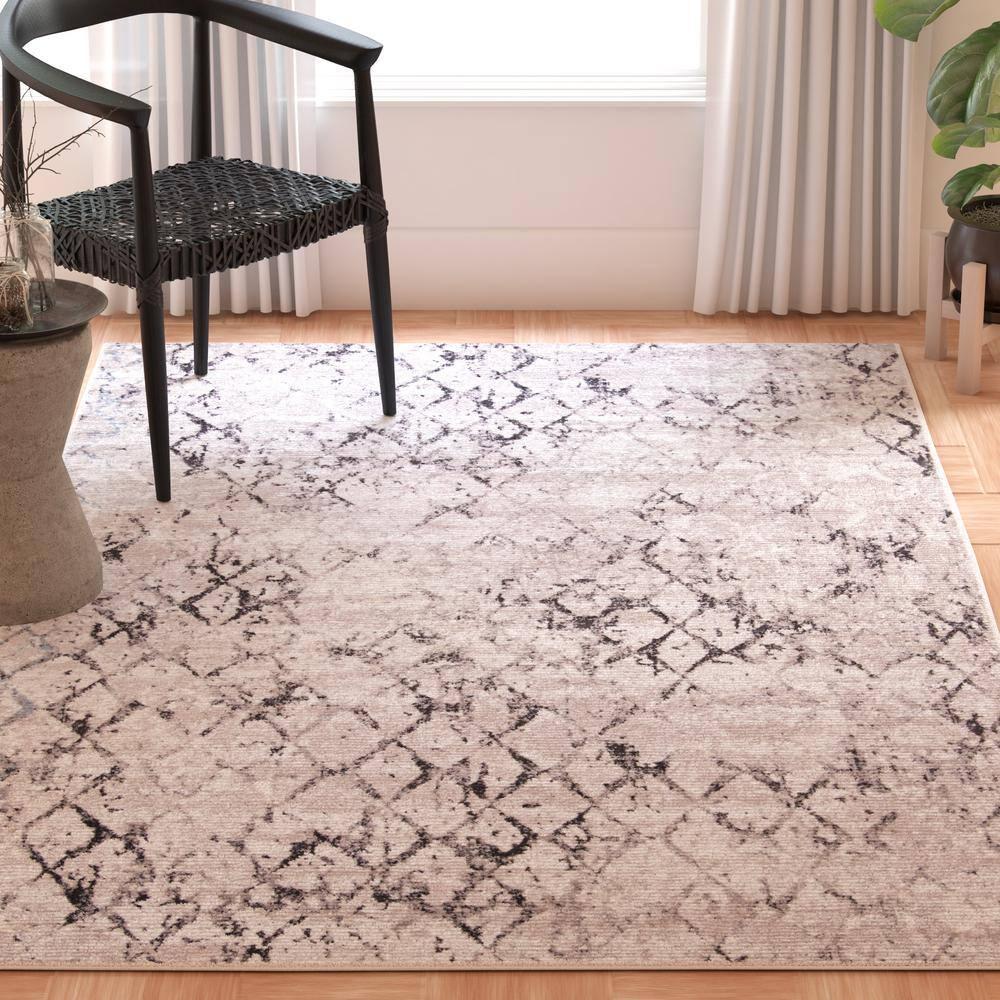 SAFAVIEH Amelia Roslyn Abstract Distressed Area Rug, Grey/Light Grey, 11' x 11' Square