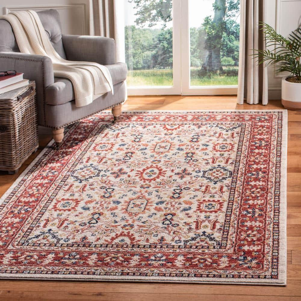 Charleston CHL412 Loomed Indoor Area Rug - Ivory/Red - 8'x10' - Safavieh