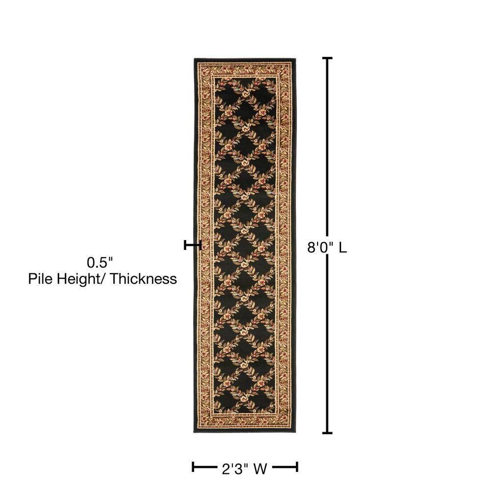 Lyndhurst LNH557 Power Loomed Runner Rug - Black/Brown - 2'3"x8' - Safavieh