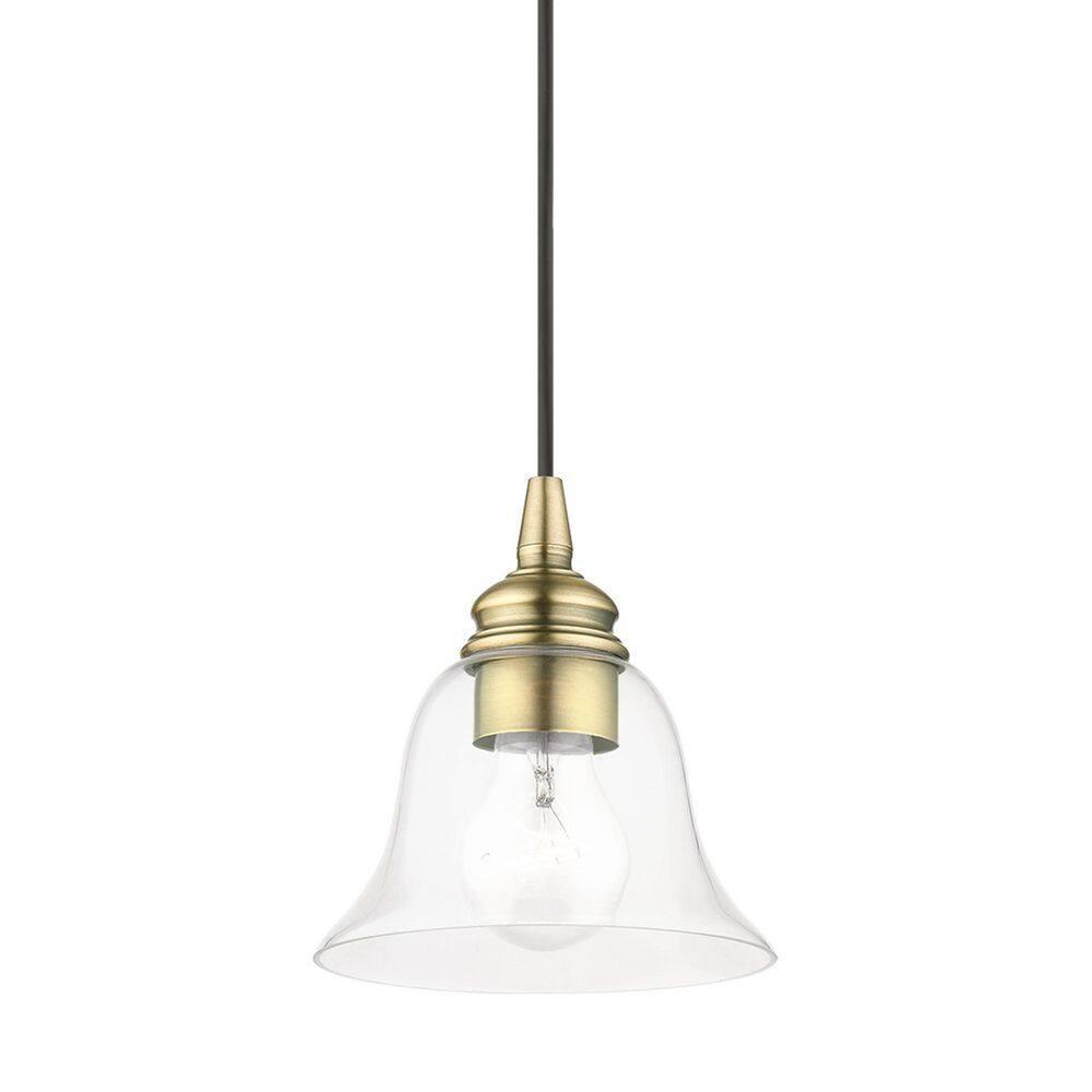 Livex Lighting Moreland 1 - Light Pendant in Antique Brass