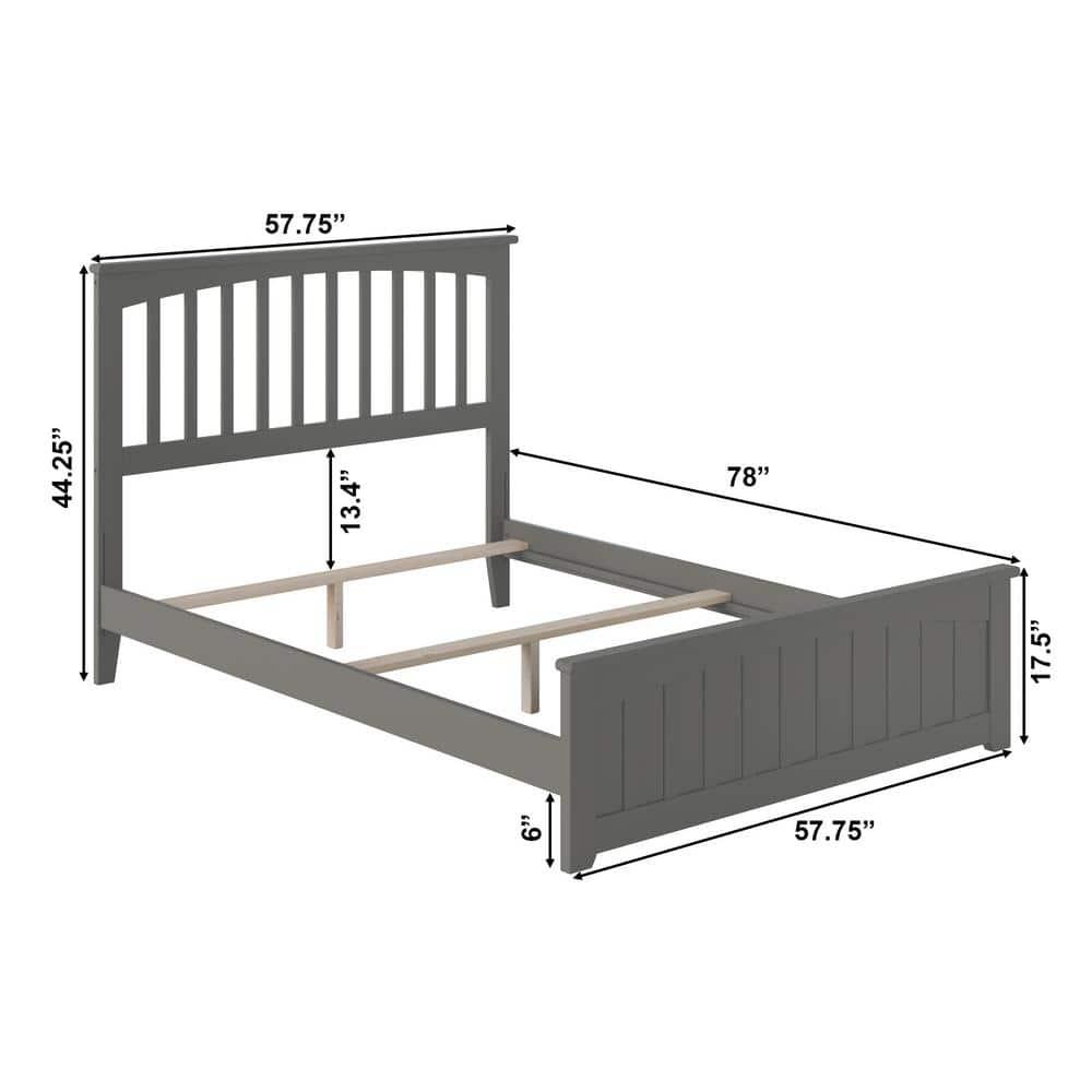 Mission Low Profile Solid Wood Platform Bed with Matching Footboard
