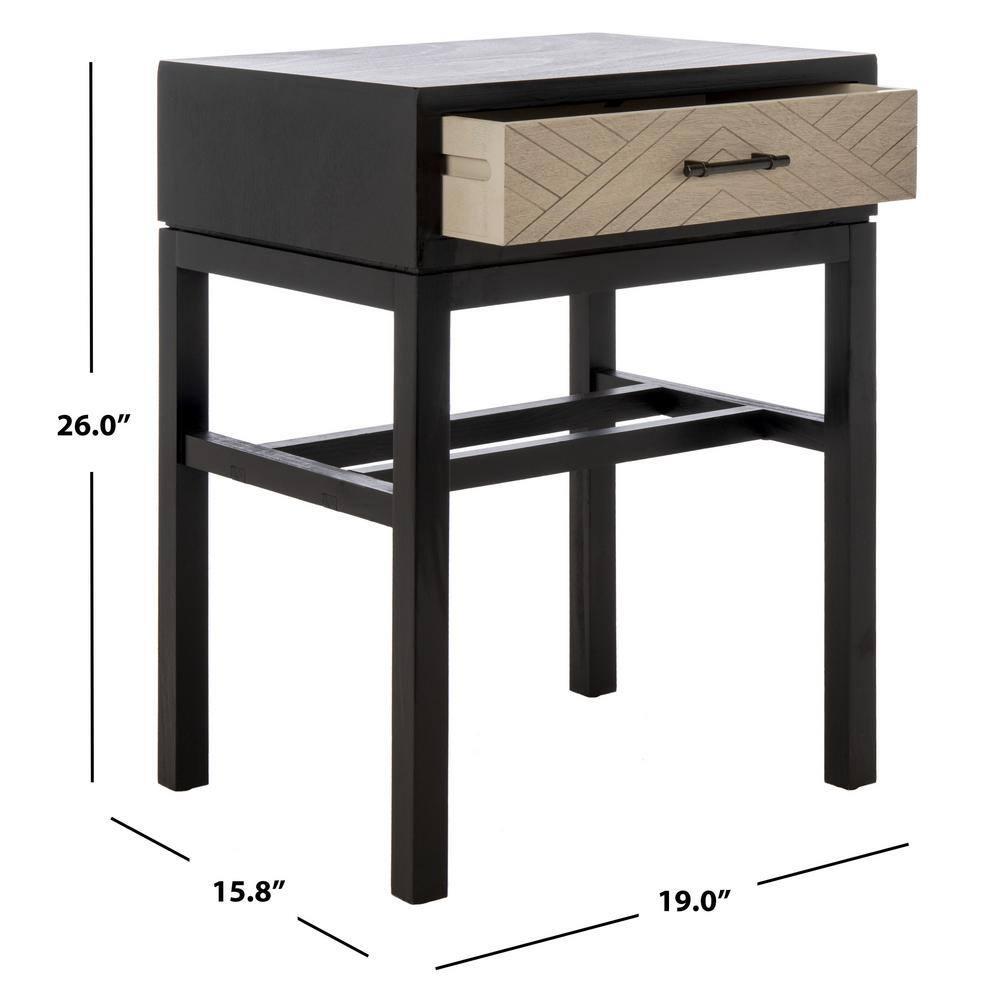 Ajana 1 Drawer Accent Table - Black - Safavieh.