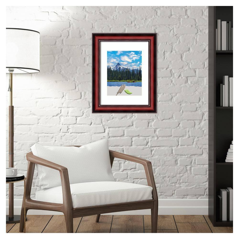 Amanti Art Rubino Cherry Scoop Wood Picture Frame Opening Size 11x14 in. (Matted To 8x10 in.)
