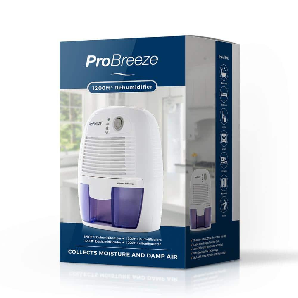 Pro Breeze Electric Mini Dehumidifier for Home (215 sq.ft) 16oz Capacity, Energy Efficient, No Noise, Compact and Portable for High Humidity in Kitchen, Bedroom, Bathroom, Basement, RV, Office, Garage