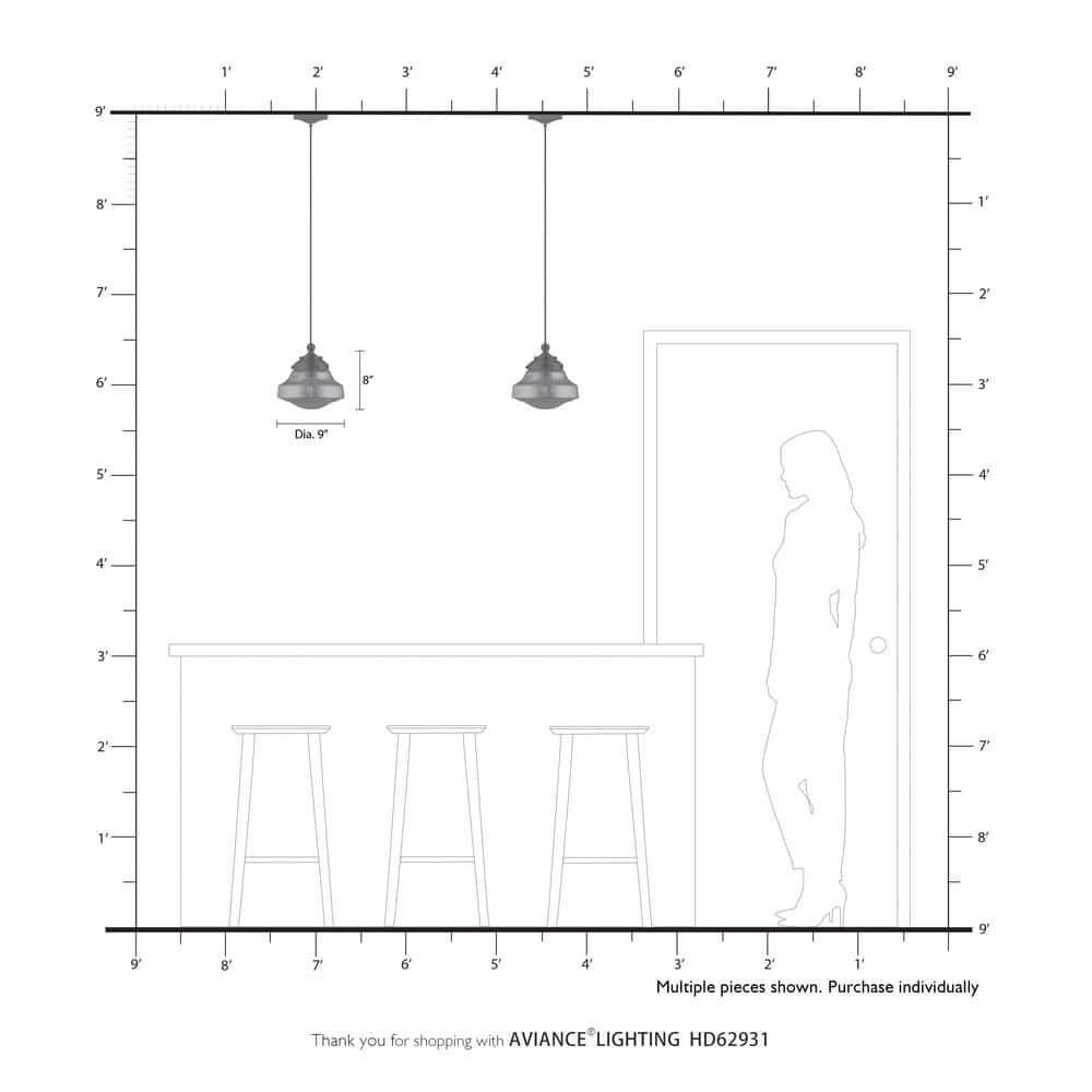 Livex Lighting Art Glass 1 - Light Pendant in  Antique Brass