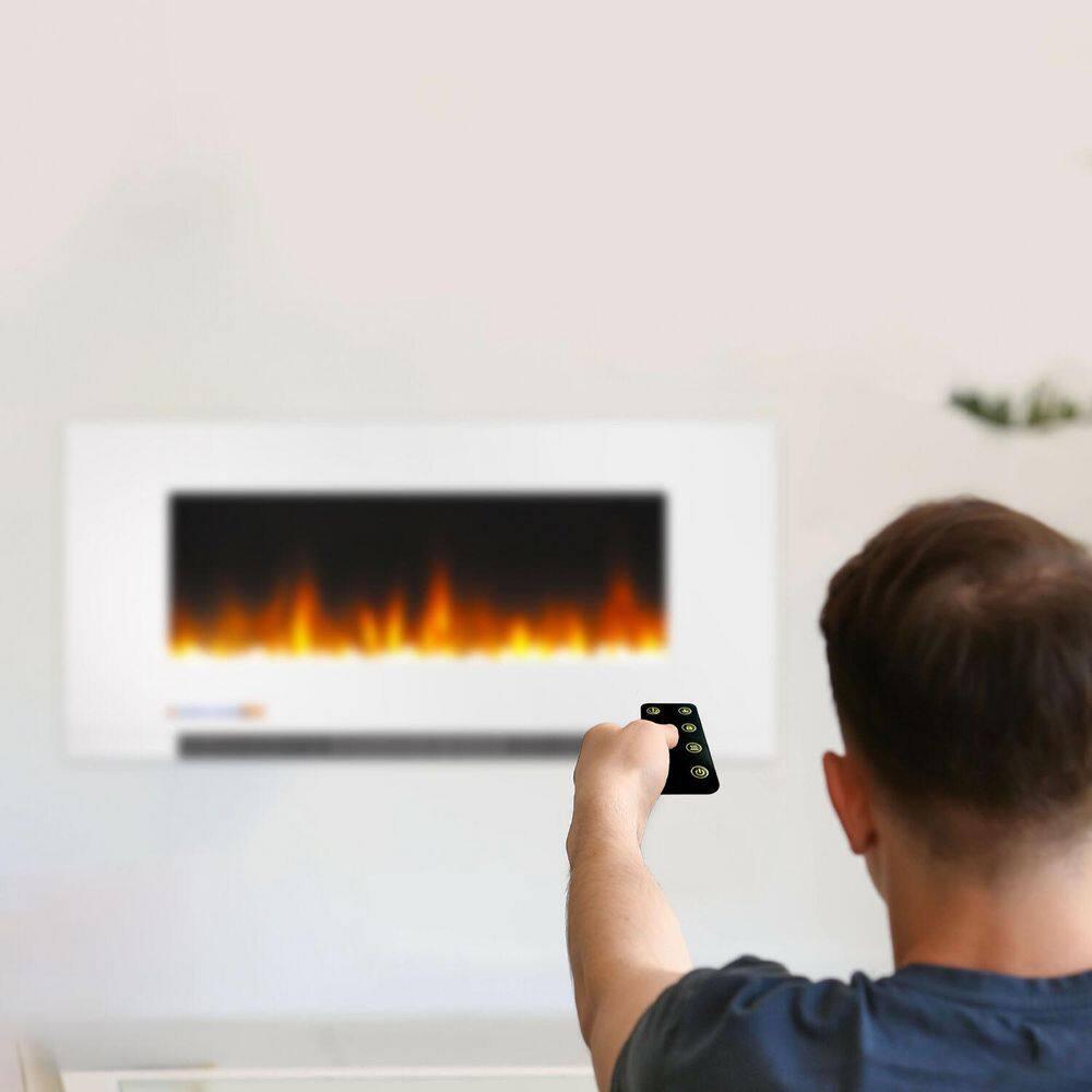 Cambridge Cambridge Wall Mount Electric Fireplace Heater with Remote Control for Indoor Use in Living Room, Bedroom, Home Office
