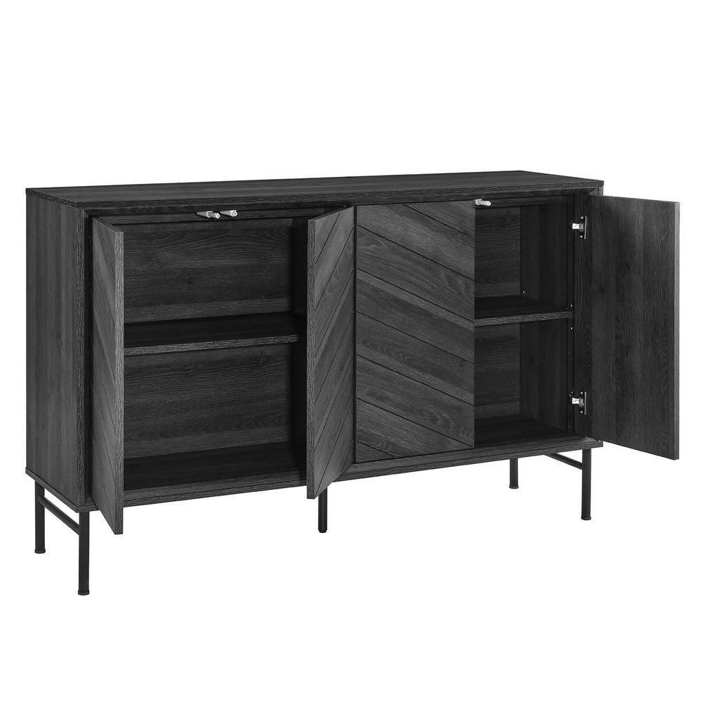 Modway Harper Chevron Sideboard in Black
