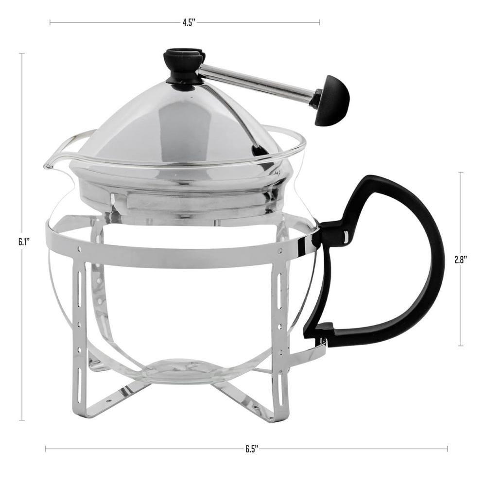 OVENTE Glass Teapot with Removable Stainless-Steel Infuser, Freezer Safe, 17oz. BPA-Free Durable Glass Teapot FGH17T