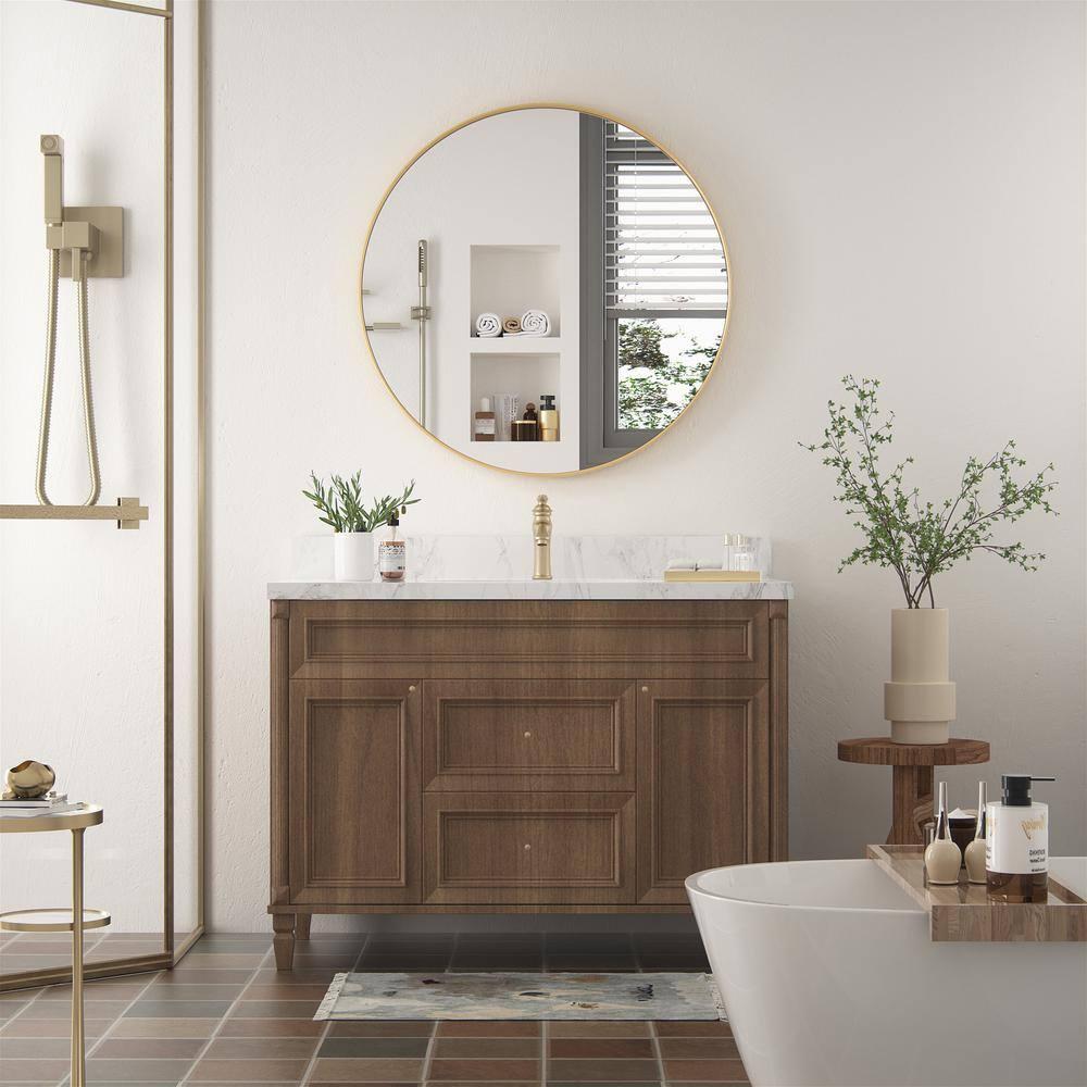 Mercer41 Alauni Round Bathroom Vanity Mirror Wall Mounted Bathroom Circle Mirrors for over sink,Home Decor  & Reviews | Wayfair