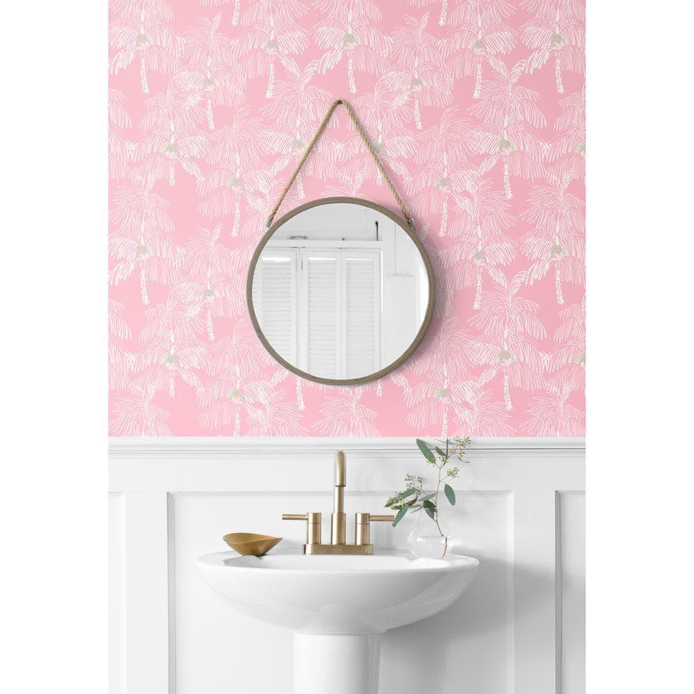 NextWall  Palm Beach Peel and Stick Wallpaper Flamingo