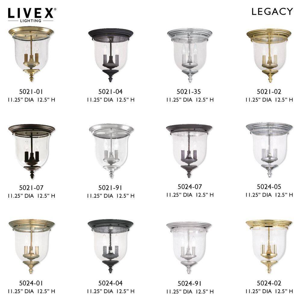 Livex Lighting Legacy 3 - Light Flush Mount in  Brushed Nickel