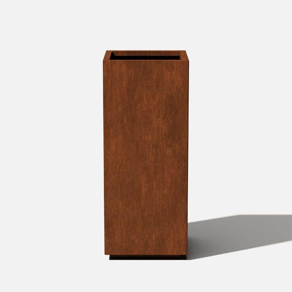Tall Rust Corten Steel Outdoor Pedestal Planter