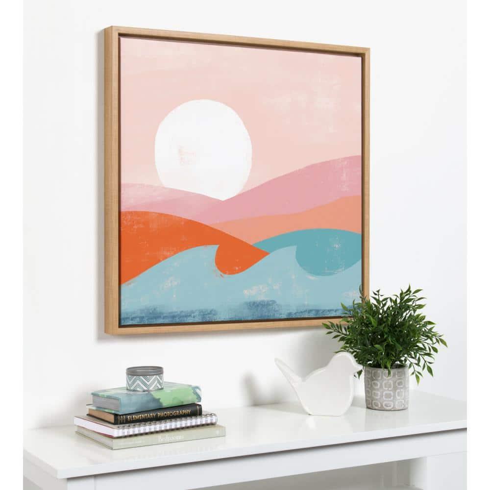 30" x 30" Sylvie Endless Summer Framed Canvas By Kate Aurelia Holloway Natural - Kate and Laurel: Modern Beach Scene Wall Decor