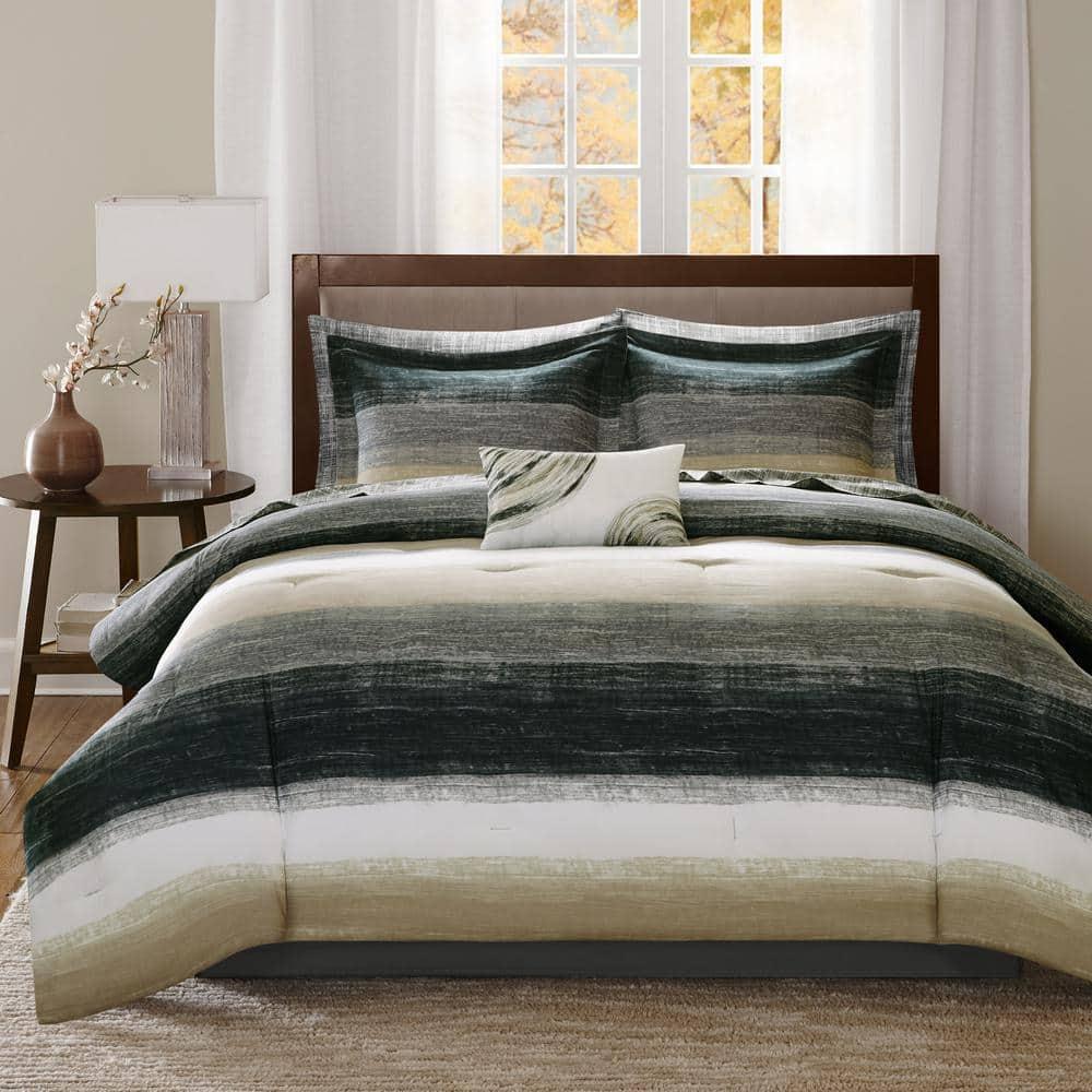 Madison Park Essentials Saben Microfiber Quilt Set with Cotton Bed Sheets
