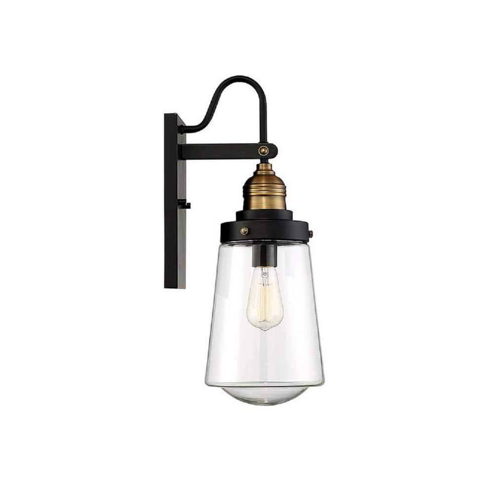 Savoy House Exterior Collections 1 - Light Wall Light in  Vintage Black/Warm Brass