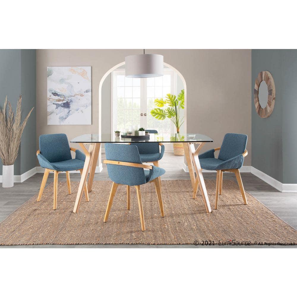 Cosmo Bamboo/Polyester Dining Chair Natural/Blue - LumiSource