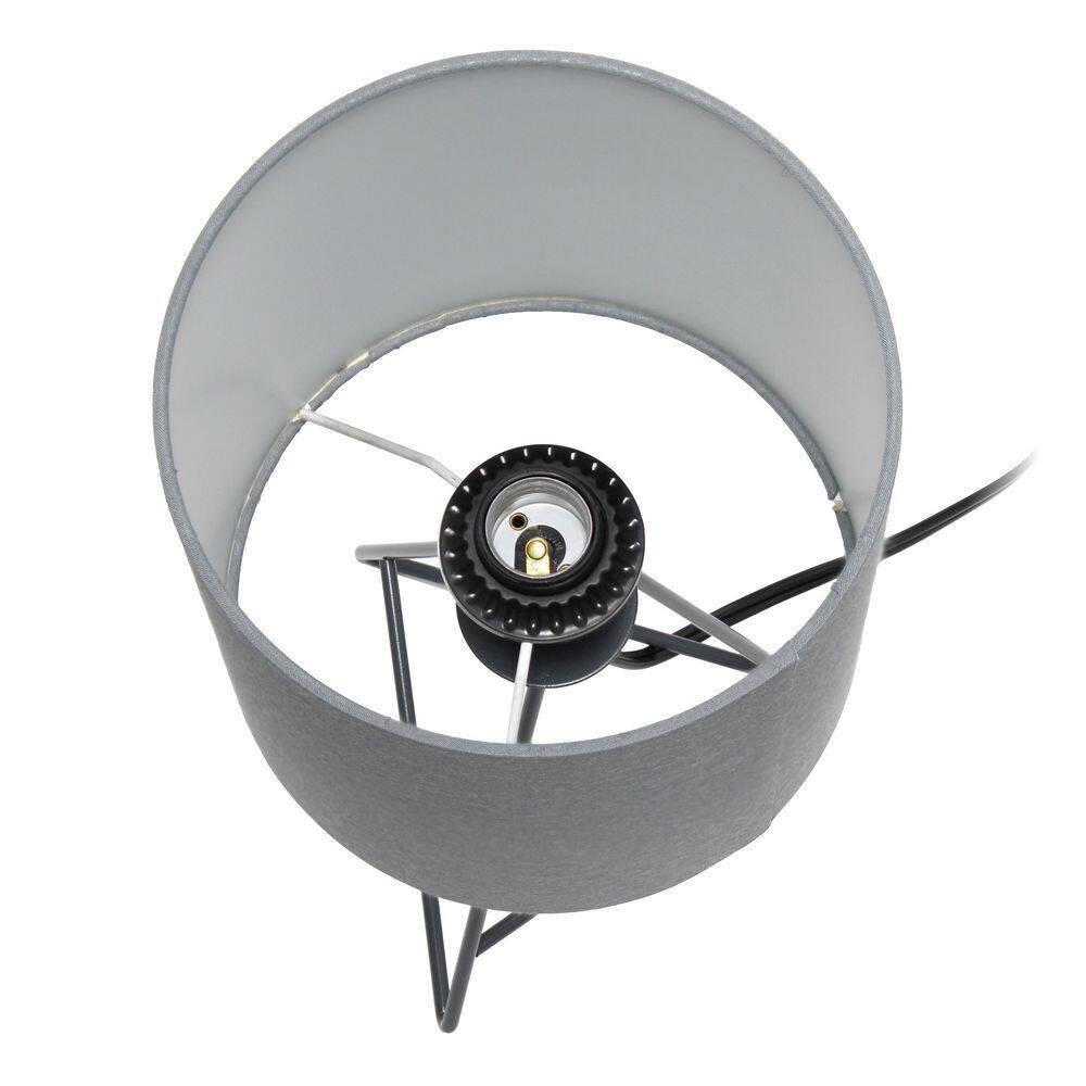 Down To The Wire Table Lamp with Fabric Shade White - Simple Designs: Modern Nightstand Light, ETL Listed