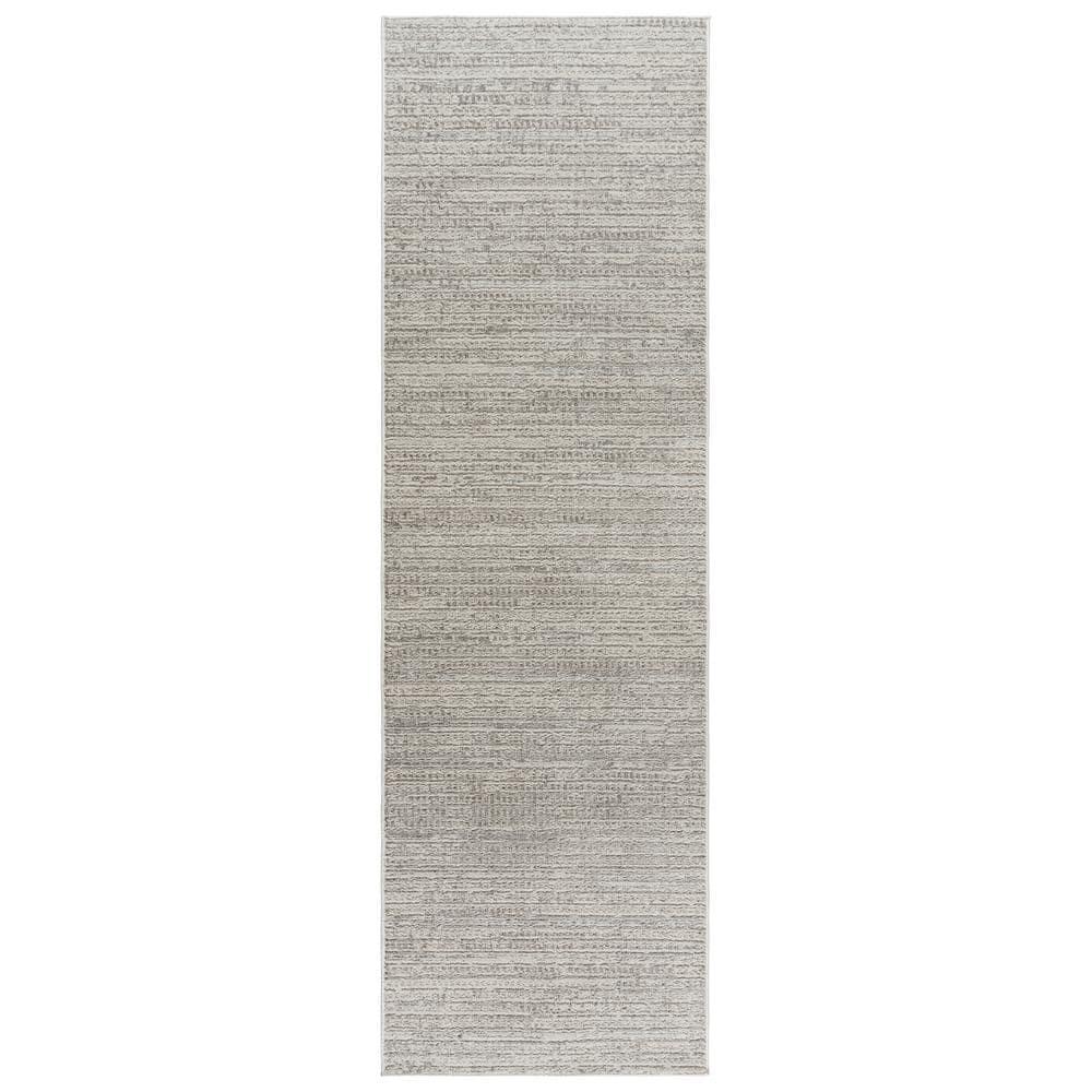 Missha Dario Modern Striped Gray Polyester High-Low Indoor Area Rug